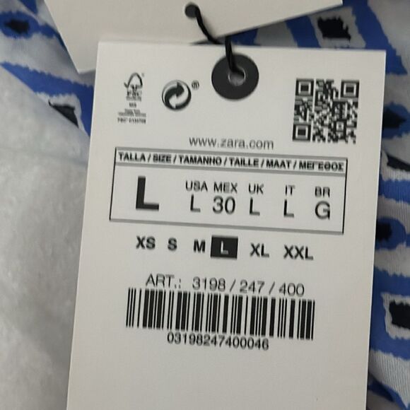 ZARA | Blue | PRINTED PANTS WITH POCKETS - Picture 6 of 9